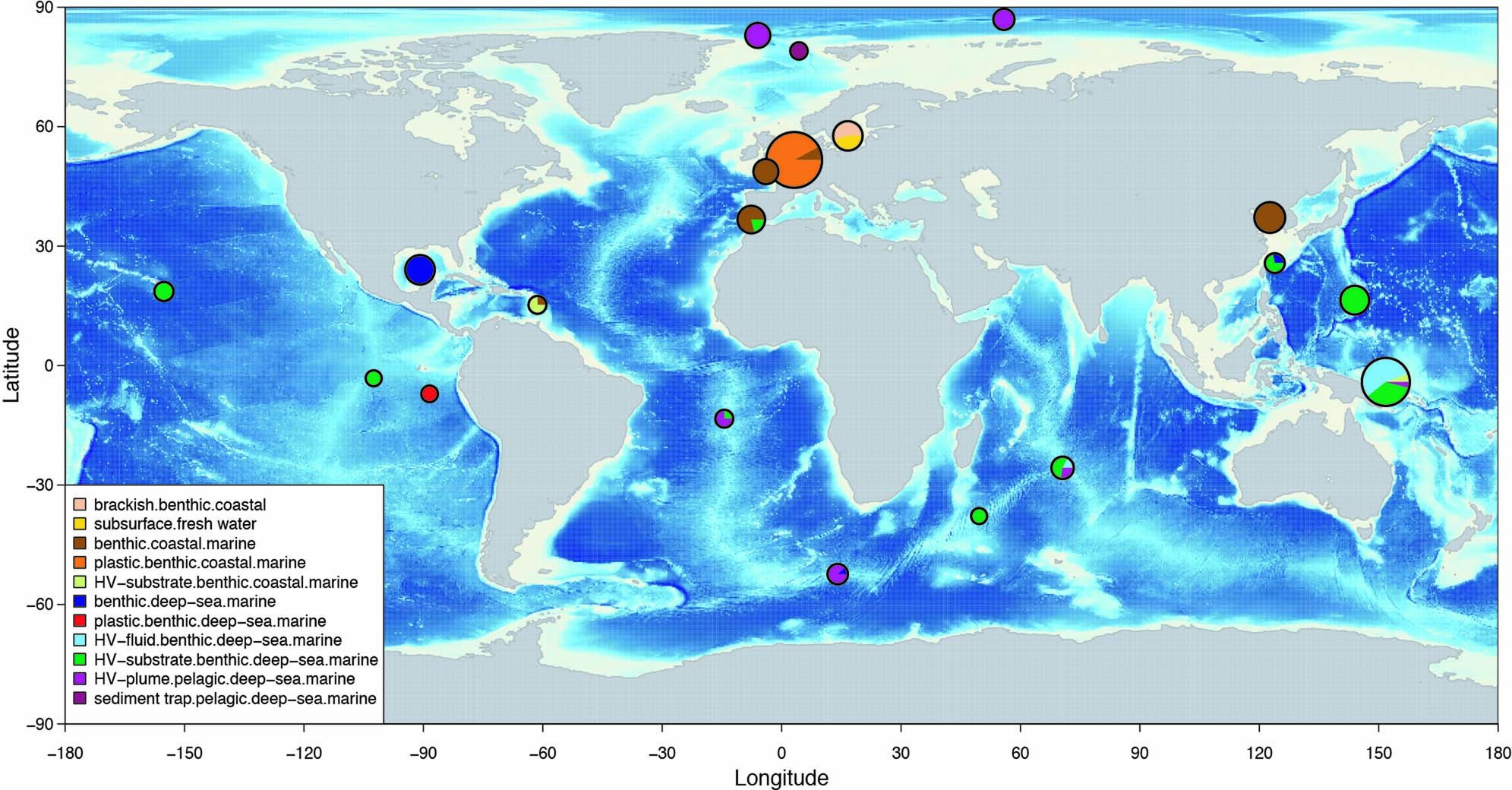 海底火山の煙の中の生命体:熱水噴出孔の噴流は、外洋と海底をつなぐ生態系を提供。(Life in the smoke of underwater volcanoes:The plumes from hydrothermal vents provide an ecological link between the open ocean and the seafloor)